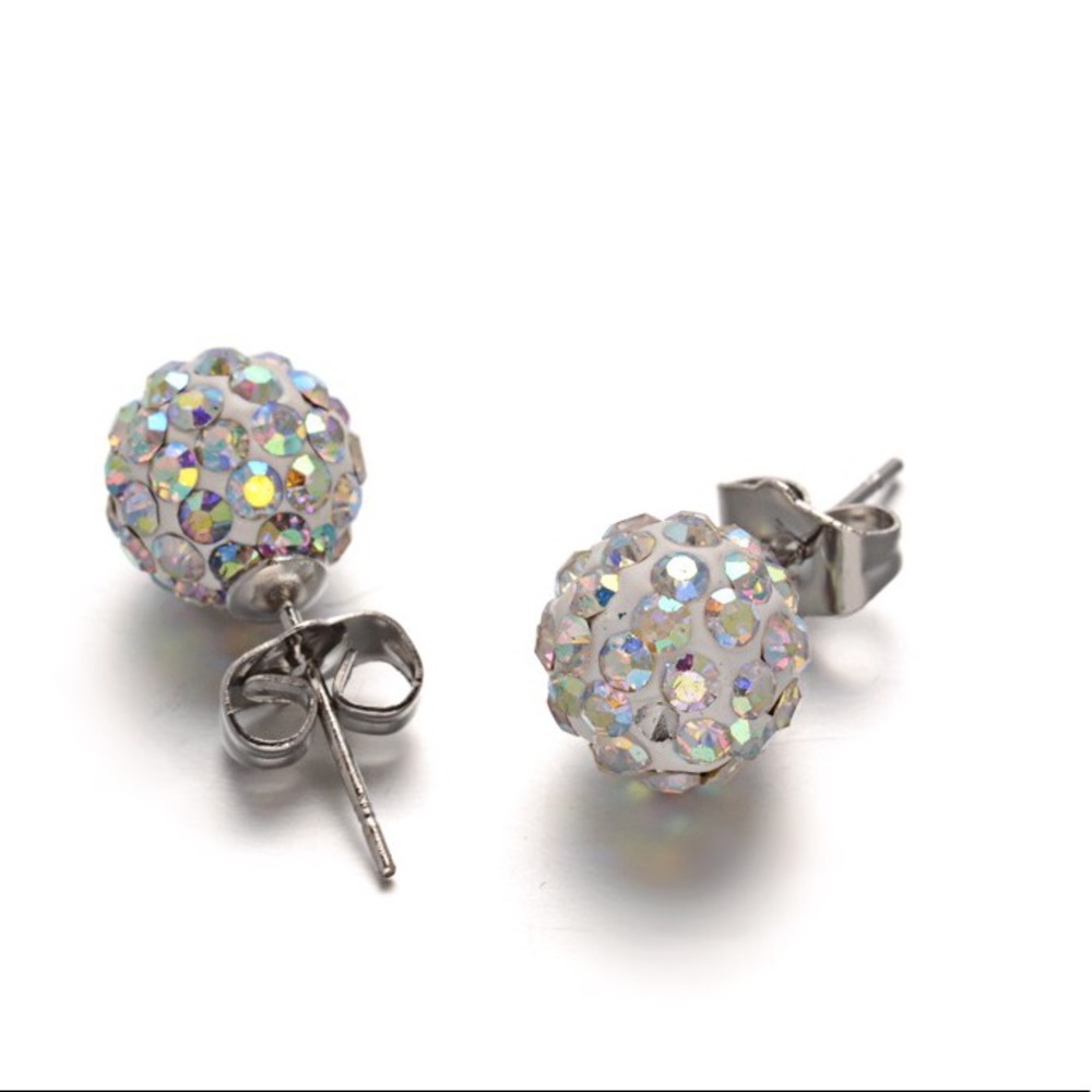 Stainless Steel White Rhinestones